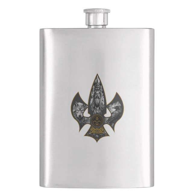 Norse Spear Hip Flask (Front)