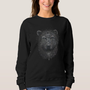 Norse Style Bear Tattoo Viking Ursa Wildlife Anima Sweatshirt