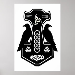 Norse Thor's Hammer Poster