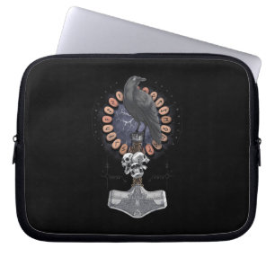 Norse Viking Raven Hammer Laptop Sleeve