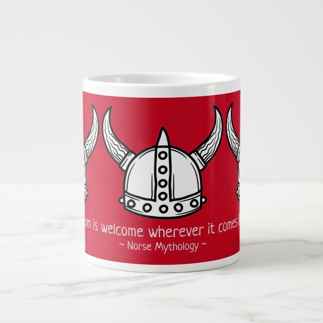 Norse Wisdom Viking Helmet Large Coffee Mug (Front)