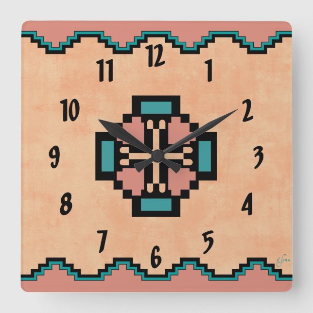 Norteño Square Wall Clock (Front)