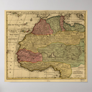 North Africa 1742 Antique Map Poster
