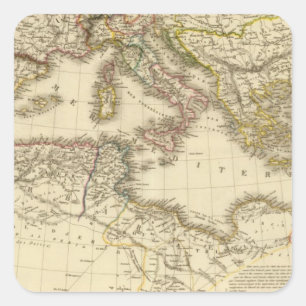 North Africa, Mediterranean Sea Square Sticker