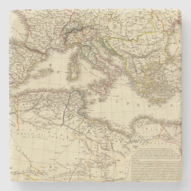 North Africa, Mediterranean Sea Stone Coaster (Front)