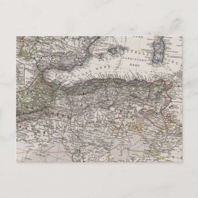North Africa Region Map Postcard (Front)