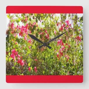 North African flowers original print Square Wall Clock