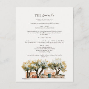 North African Sage Olive Grove Wedding Details Enclosure Card