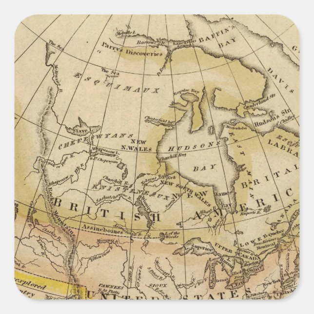 North America 10 Square Sticker (Front)