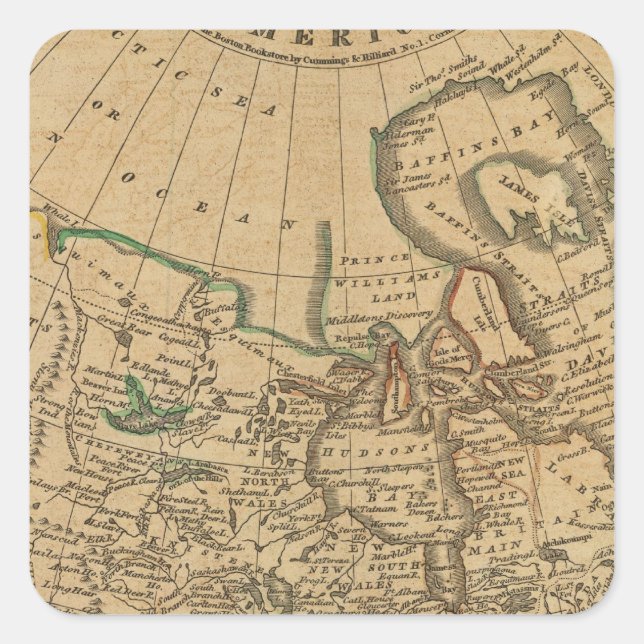 North America 3 Square Sticker (Front)