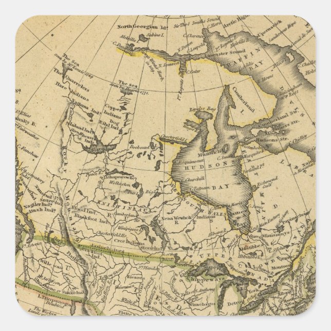 North America 7 Square Sticker (Front)
