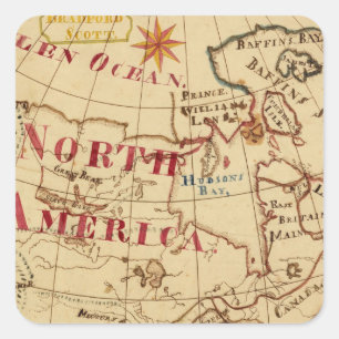 North America 8 Square Sticker