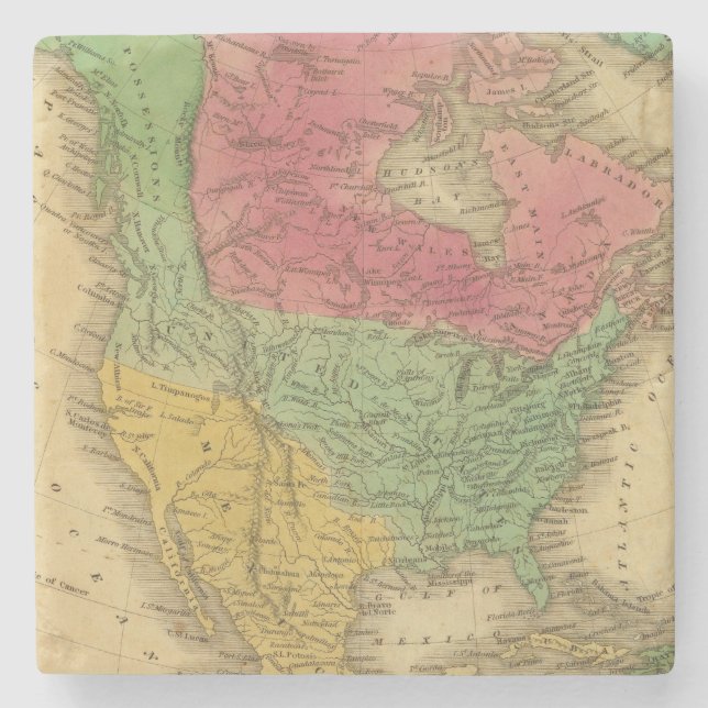 North America 9 2 Stone Coaster (Front)