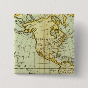North America and South America 15 Cm Square Badge