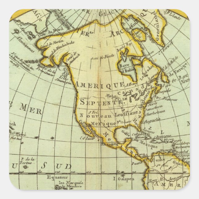 North America and South America Square Sticker (Front)