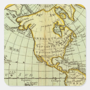 North America and South America Square Sticker
