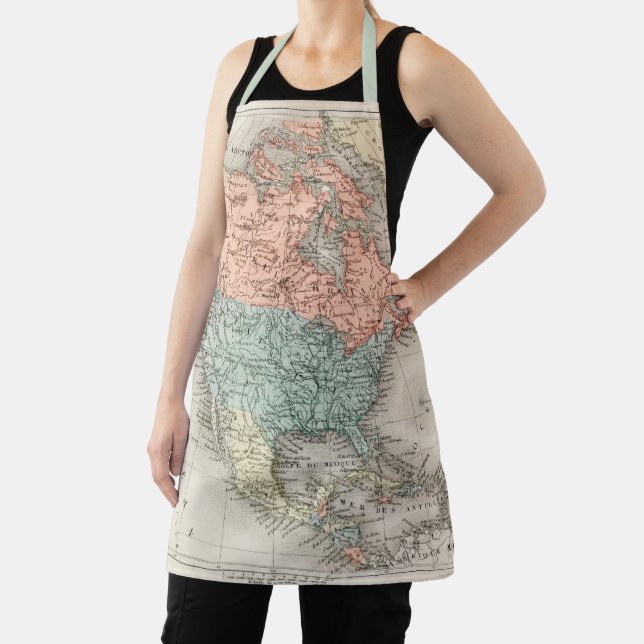 North America Antique Map Apron (Insitu)