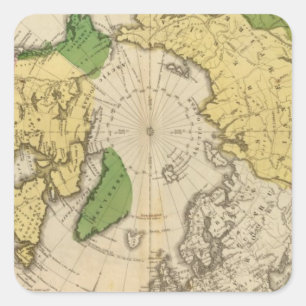 North America, Asia Square Sticker