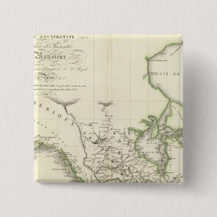 North America Atlas Map 15 Cm Square Badge