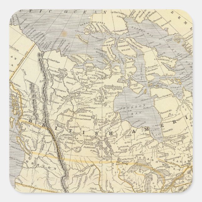 North America Atlas Map 2 Square Sticker (Front)