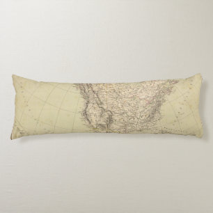 North America Atlas Map showing Indian tribes Body Cushion