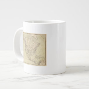 North America Atlas Map showing Indian tribes Large Coffee Mug