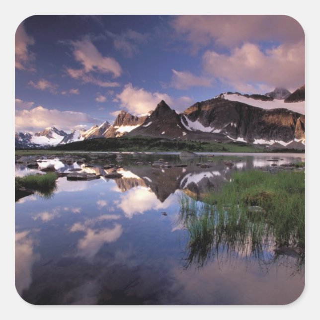 North America, Canada, Alberta, Jasper 4 Square Sticker (Front)