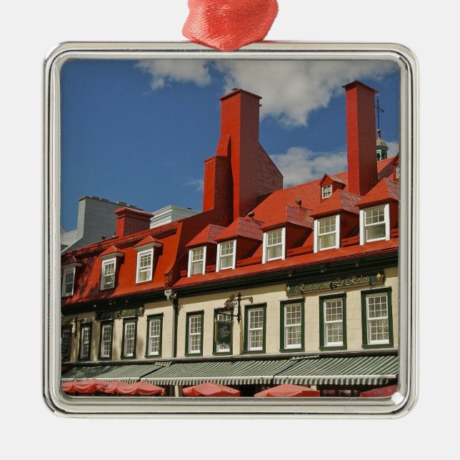 North America, Canada, Quebec, Old Quebec City. 3 Metal Ornament (Front)