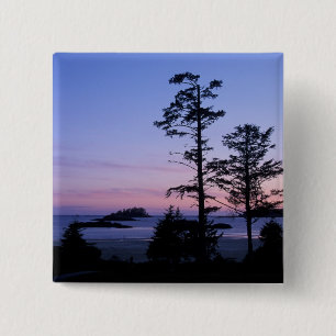 North America, Canada, Vancouver Island, trees 15 Cm Square Badge