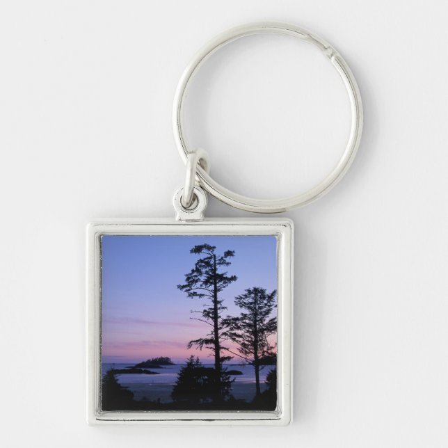 North America, Canada, Vancouver Island, trees Key Ring (Front)