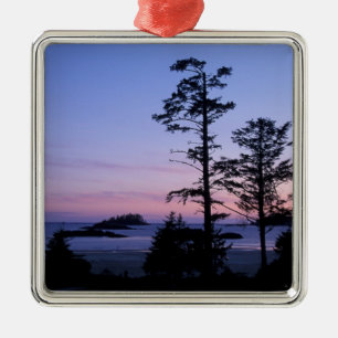 North America, Canada, Vancouver Island, trees Metal Ornament