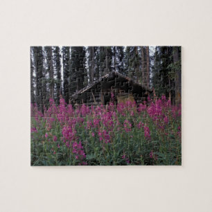 North America, Canada, Yukon. Abandoned trappers Jigsaw Puzzle