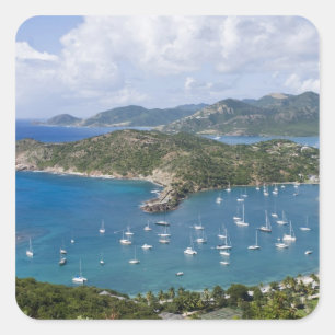 North America, Caribbean, Antigua. English Square Sticker