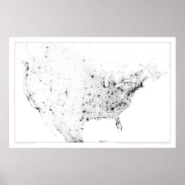 North America Census Dotmap Poster (Front)