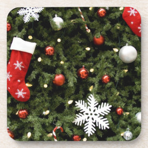 North America. Christmas decorations on tree. 2 Coaster