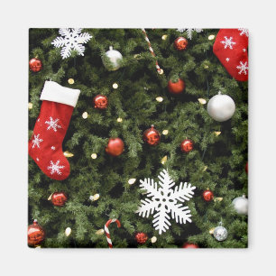 North America. Christmas decorations on tree. 2 Magnet