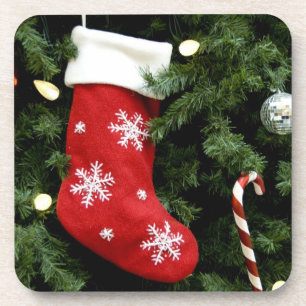 North America. Christmas decorations on tree. 3 Coaster