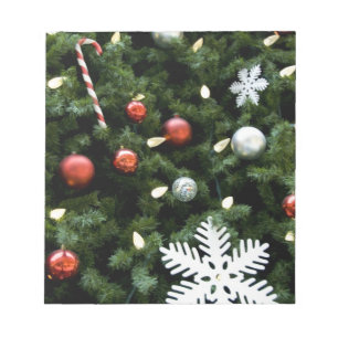 North America. Christmas decorations on tree. 4 Notepad
