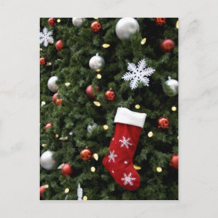 North America. Christmas decorations on tree. 5 Holiday Postcard