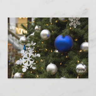 North America. Christmas decorations on tree. Holiday Postcard