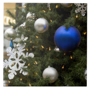 North America. Christmas decorations on tree. Tile