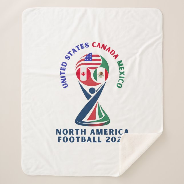 North America Football 2026 | USA Canada Mexico Sherpa Blanket (Front)