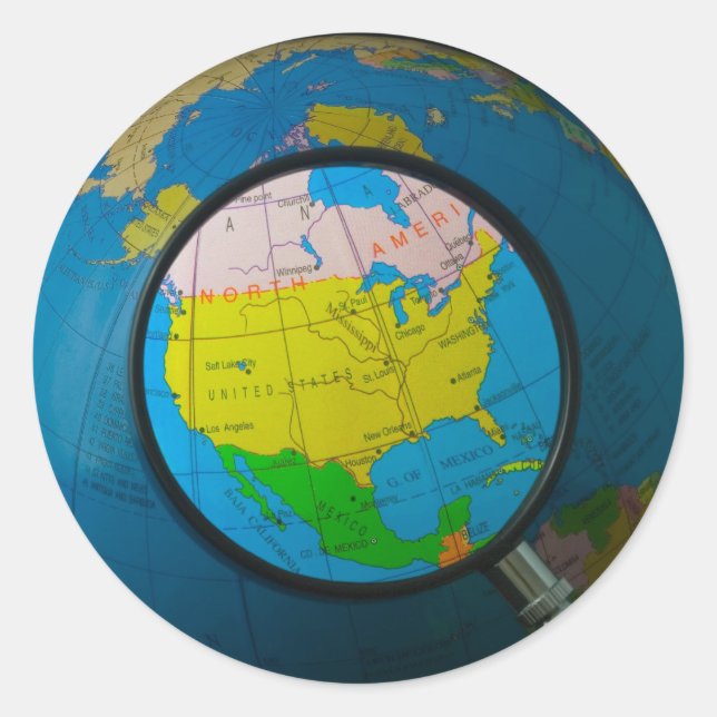 North America in focus Classic Round Sticker (Front)