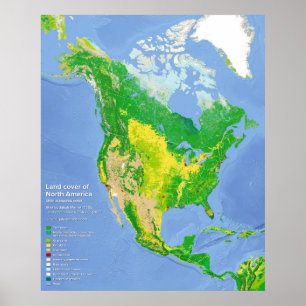 North America Land Use Map Poster