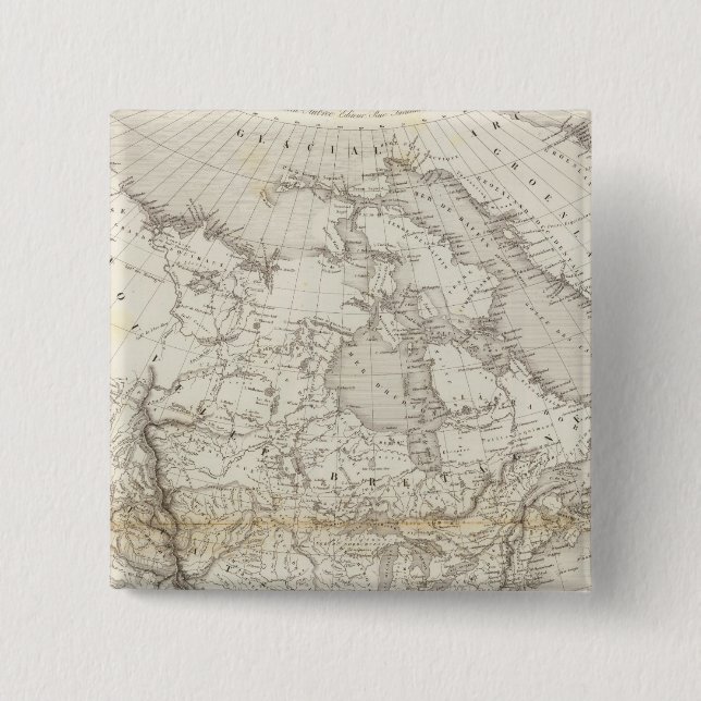 North America Map 15 Cm Square Badge (Front)