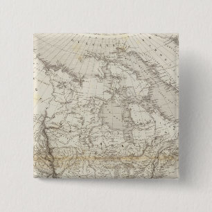 North America Map 15 Cm Square Badge