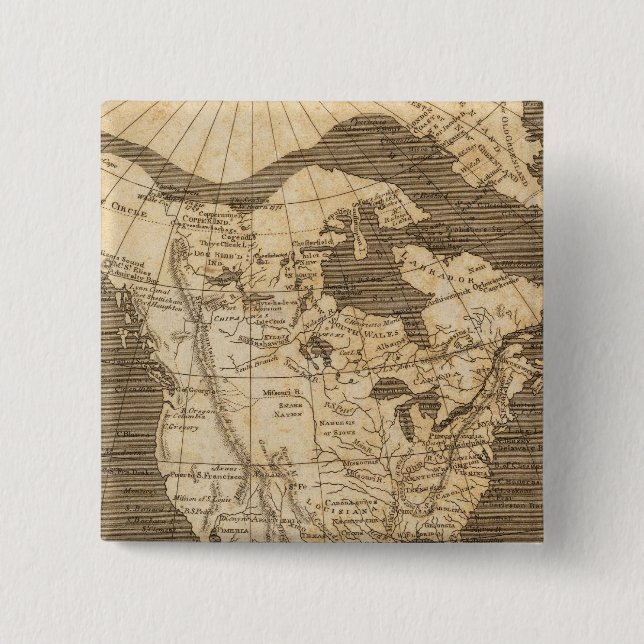 North America Map by Arrowsmith 15 Cm Square Badge (Front)