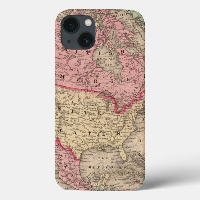 North America Map by Mitchell Case-Mate iPhone Case (Back)