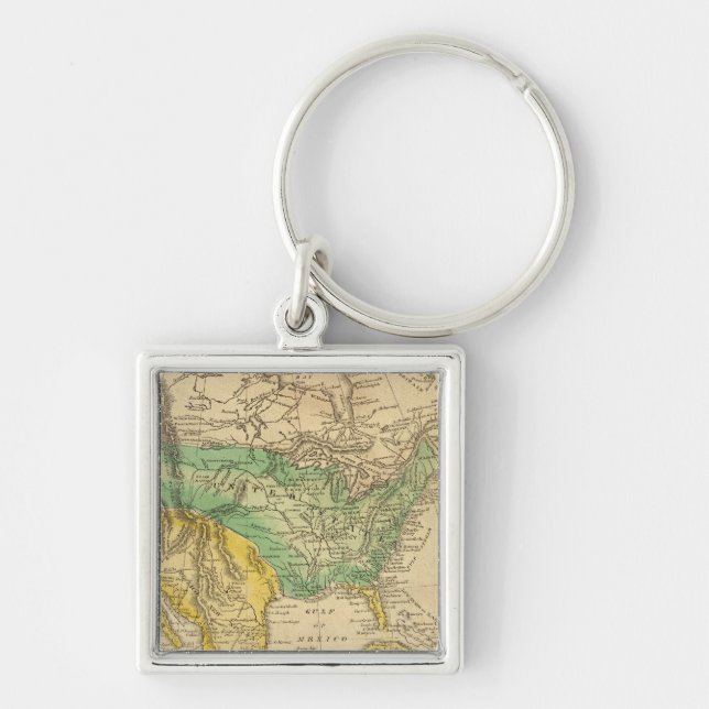 North America Map by Worcester Key Ring (Front)