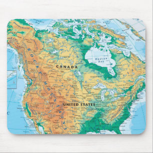 North America Map Mouse Pad
